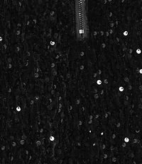 J.McLaughlin Leeza Sequin Velour Knit Mock Neck Sleeveless Top