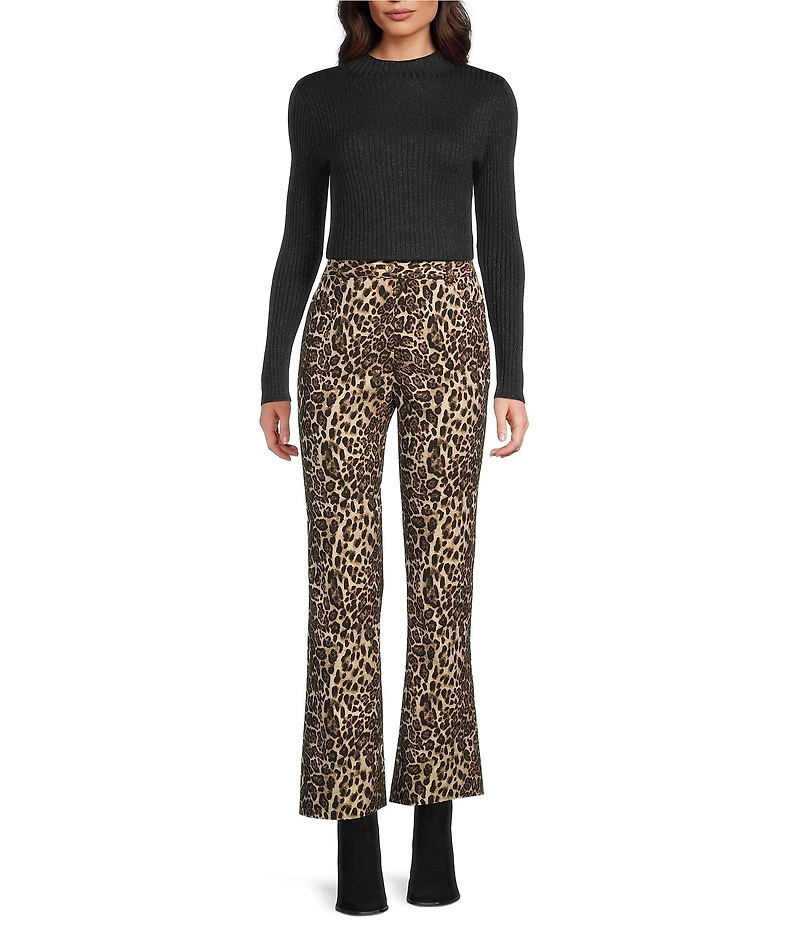 J.McLaughlin Maeve Metallic Ribbed Knit Mock Neck Bracelet Sleeve Sweater