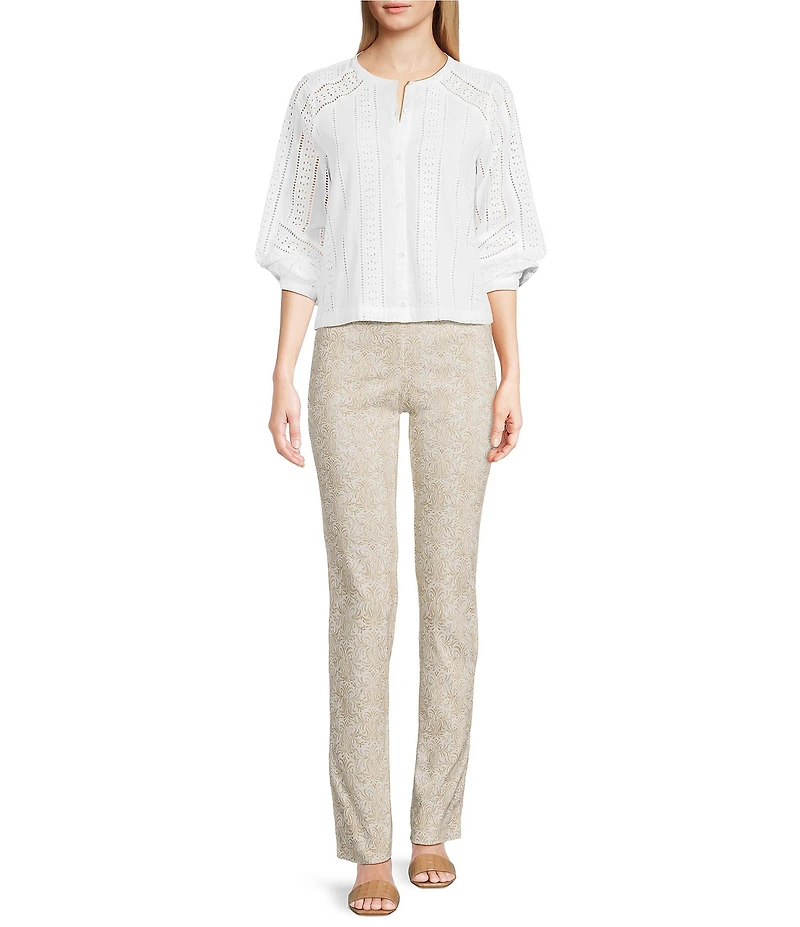 J.McLaughlin Masie Printed Amelia Cloth Flat Front Slim Pants