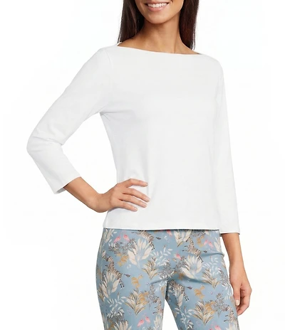 J.McLaughlin Natasha Knit Boat Neck 3/4 Sleeve Top