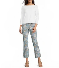 J.McLaughlin Natasha Knit Boat Neck 3/4 Sleeve Top