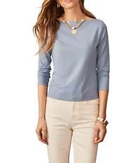 J.McLaughlin Natasha Knit Boat Neck 3/4 Sleeve Top