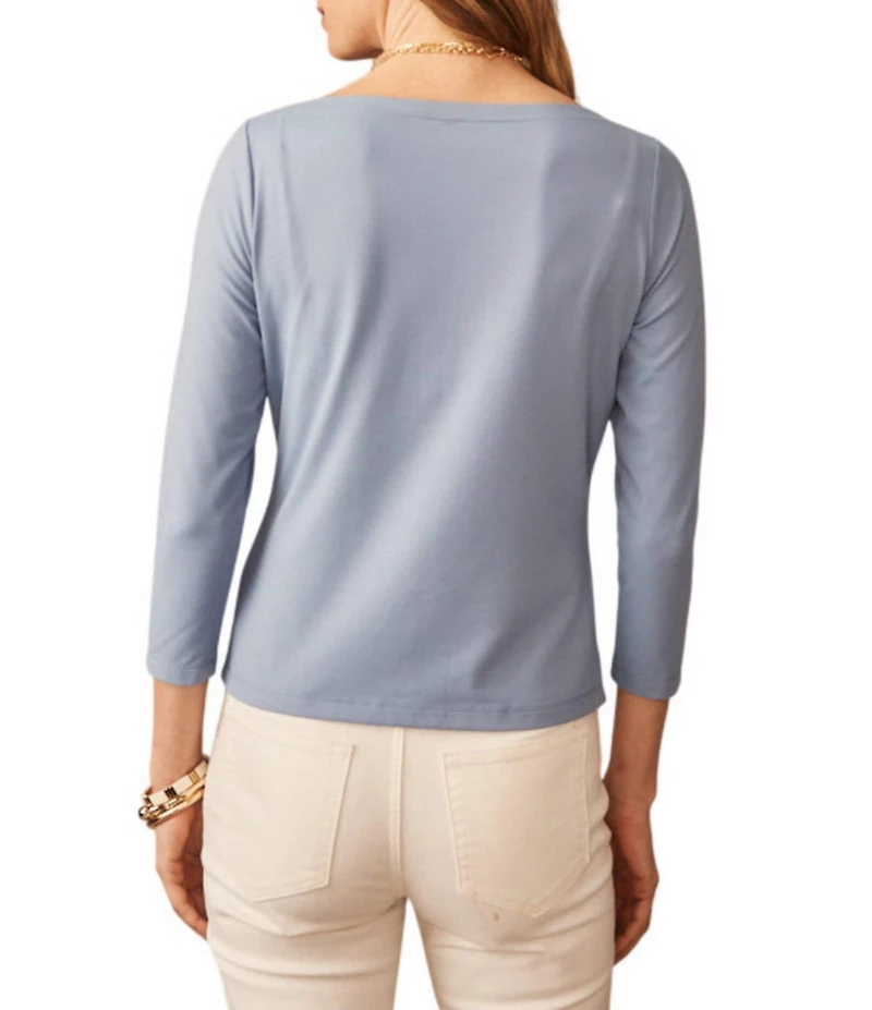 J.McLaughlin Natasha Knit Boat Neck 3/4 Sleeve Top