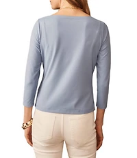 J.McLaughlin Natasha Knit Boat Neck 3/4 Sleeve Top