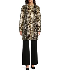 J.McLaughlin Pella Leopard Print Round Neck Long Sleeve Jacket