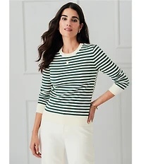 J.McLaughlin Poet Stripe Crew Neck Long Sleeve Sweater