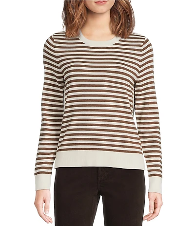 J.McLaughlin Poet Stripe Crew Neck Long Sleeve Sweater