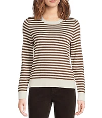J.McLaughlin Poet Stripe Crew Neck Long Sleeve Sweater