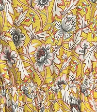 J.McLaughlin Silk-Blend Floral Split V-Neck Long Sleeve Tie Waist Dress