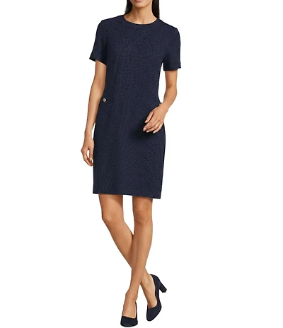 J.McLaughlin Talese Round Neck Cap Sleeve A-Line Dress