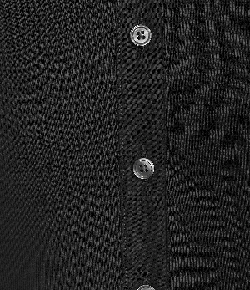 J.McLaughlin Theodora Knit Point Collar Long Sleeve Button-Front Shirt