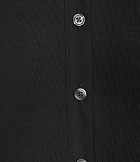 J.McLaughlin Theodora Knit Point Collar Long Sleeve Button-Front Shirt