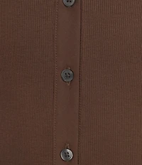 J.McLaughlin Theodora Knit Point Collar Long Sleeve Button-Front Shirt