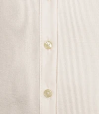 J.McLaughlin Theodora Knit Point Collar Long Sleeve Button-Front Shirt
