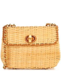 J.McLaughlin Waverly Wicker Convertible Leather Chain Crossbody Bag