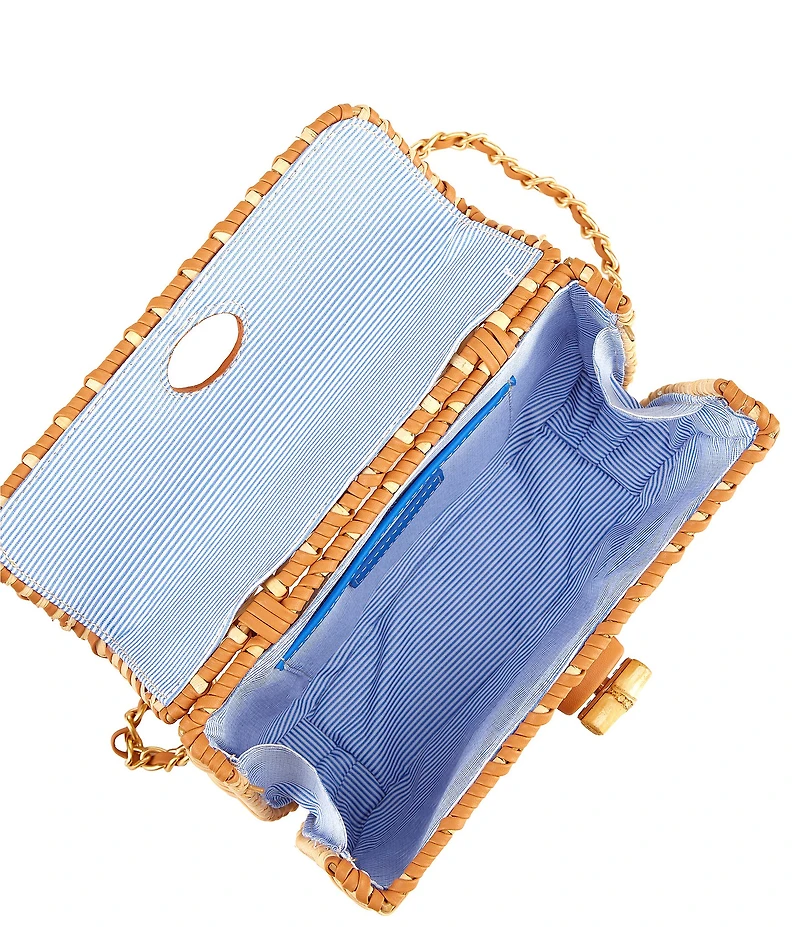 J.McLaughlin Waverly Wicker Convertible Leather Chain Crossbody Bag