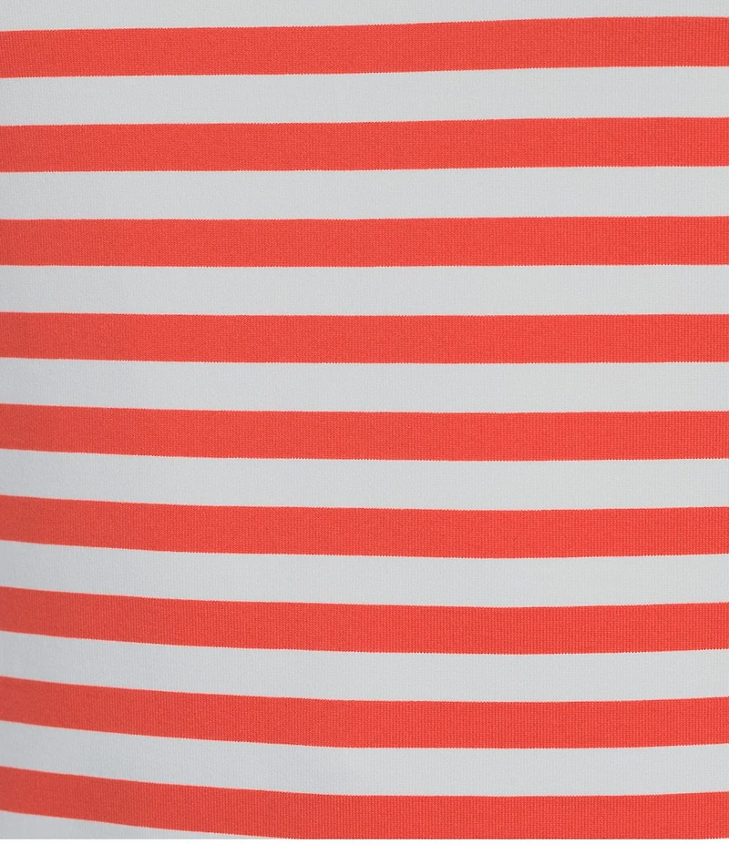 J.McLaughlin Wavesong Striped Print 3/4 Sleeve Button Shoulder Tee Shirt