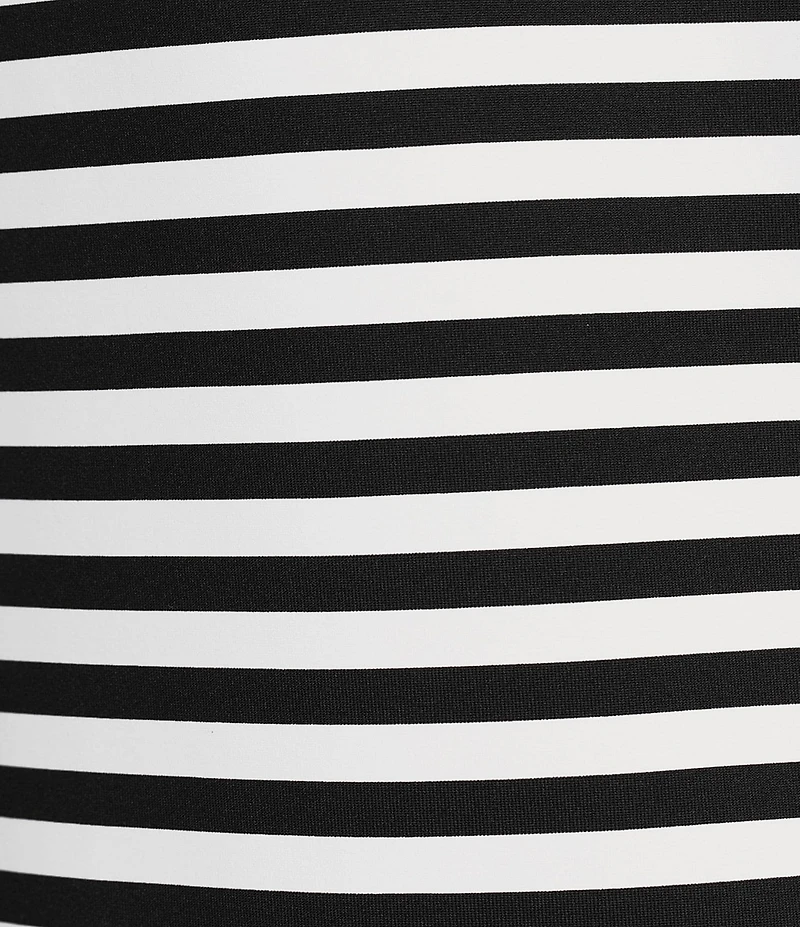 J.McLaughlin Wavesong Striped Print 3/4 Sleeve Button Shoulder Tee Shirt