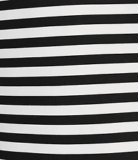 J.McLaughlin Wavesong Striped Print 3/4 Sleeve Button Shoulder Tee Shirt