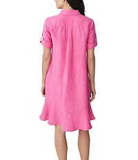 J.McLaughlin Wellesley Solid Denim Point Collar Dress