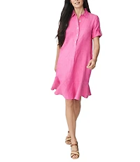 J.McLaughlin Wellesley Solid Denim Point Collar Dress