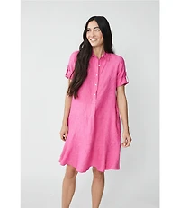 J.McLaughlin Wellesley Solid Denim Point Collar Dress