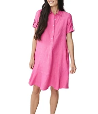 J.McLaughlin Wellesley Solid Denim Point Collar Dress