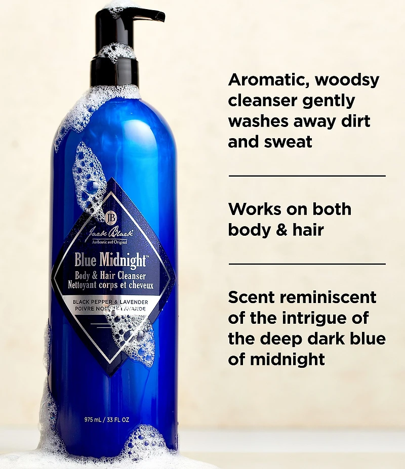 Jack Black BLUE MIDNIGHT™ oz. Body & Hair Cleanser-Black Pepper & Lavender