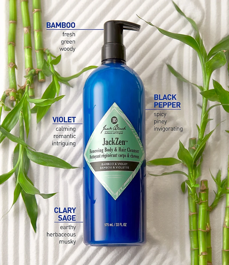 Jack Black #double;JackZen™ Renewing Body & Hair Cleanser with Bamboo & Violet, 33 oz.