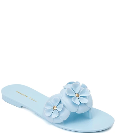 Jack Rogers Amelia Flower Ornament Jelly Thong Flat Sandals