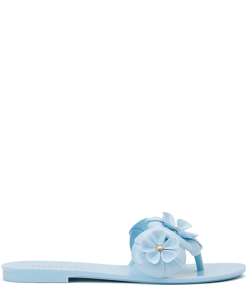 Jack Rogers Amelia Flower Ornament Jelly Thong Flat Sandals