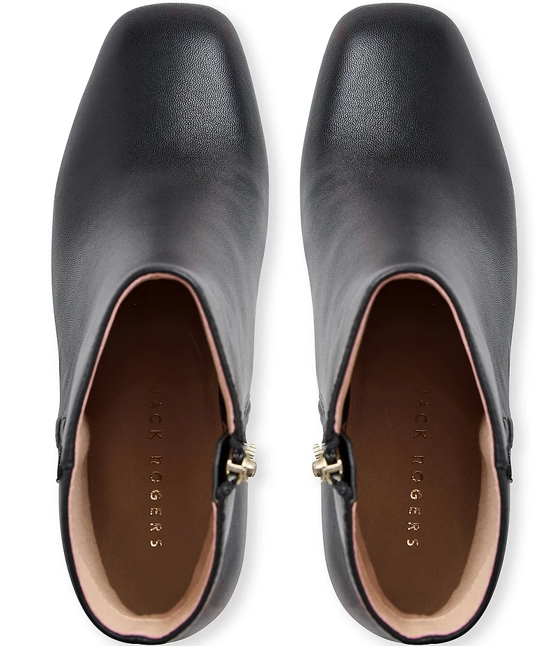 Jack Rogers Augustine Leather Block Heel Ankle Booties