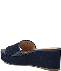 Jack Rogers Bay Denim Wedge Platform Slide Sandals