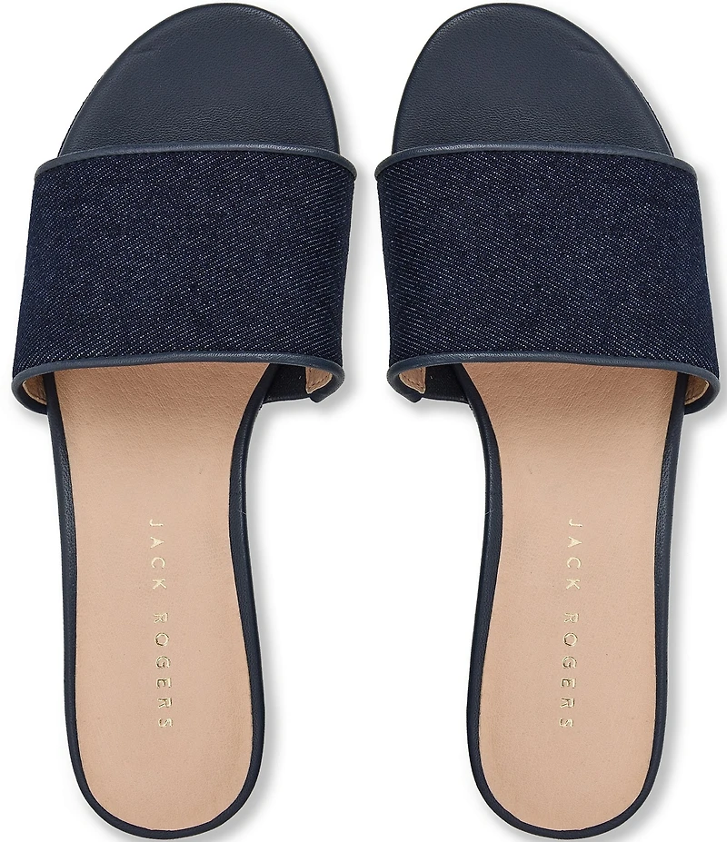Jack Rogers Bay Denim Wedge Platform Slide Sandals