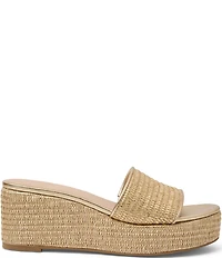 Jack Rogers Bay Raffia Wedge Platform Espadrille Slide Sandals