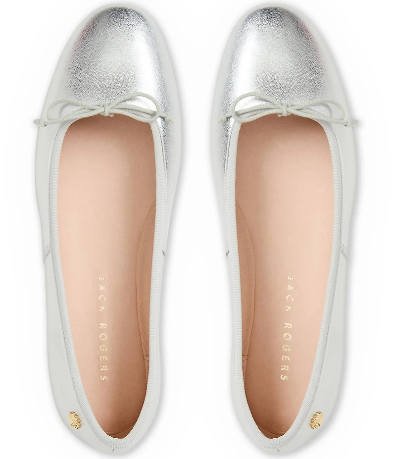 Jack Rogers Bettie Leather Bow Ballet Flats