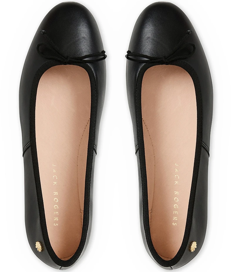 Jack Rogers Bettie Leather Bow Ballet Flats