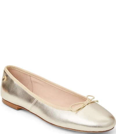 Jack Rogers Bettie Leather Bow Ballet Flats