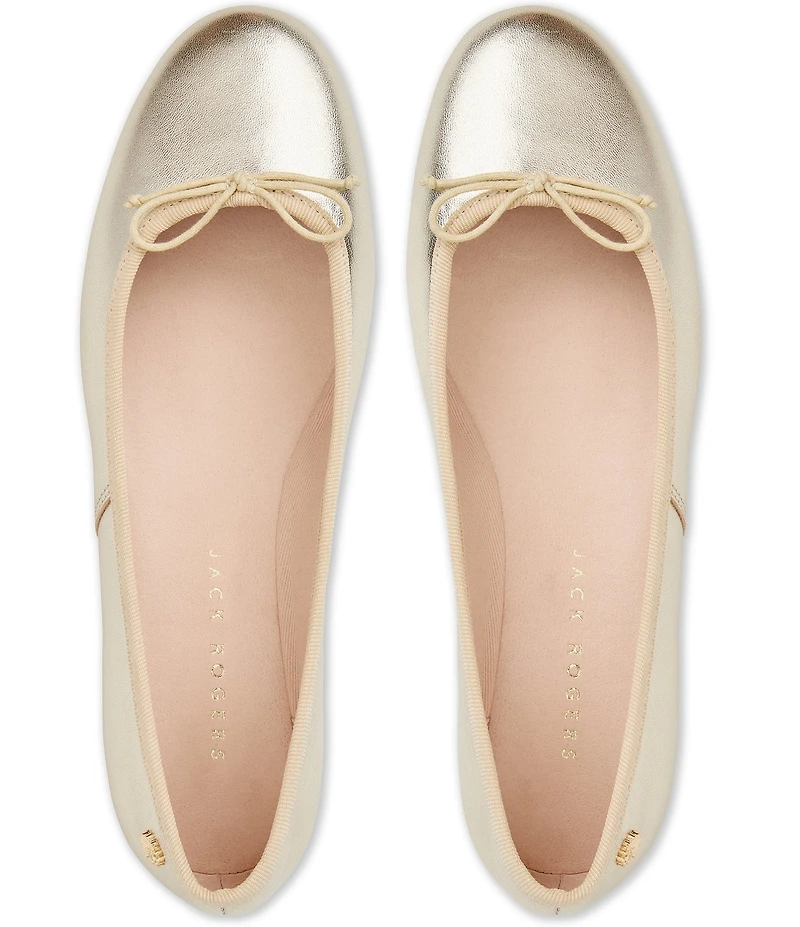 Jack Rogers Bettie Leather Bow Ballet Flats