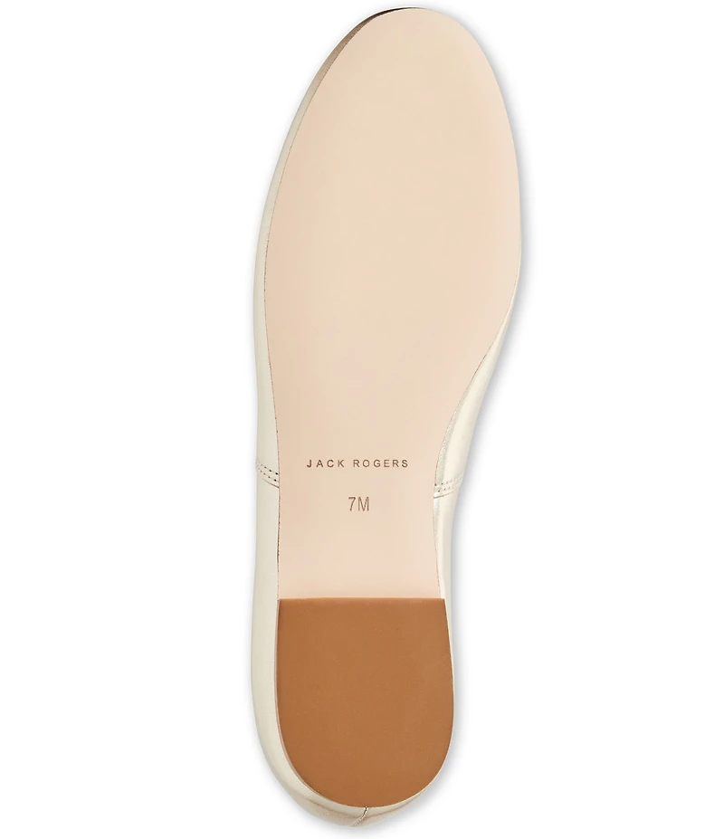 Jack Rogers Bettie Leather Bow Ballet Flats