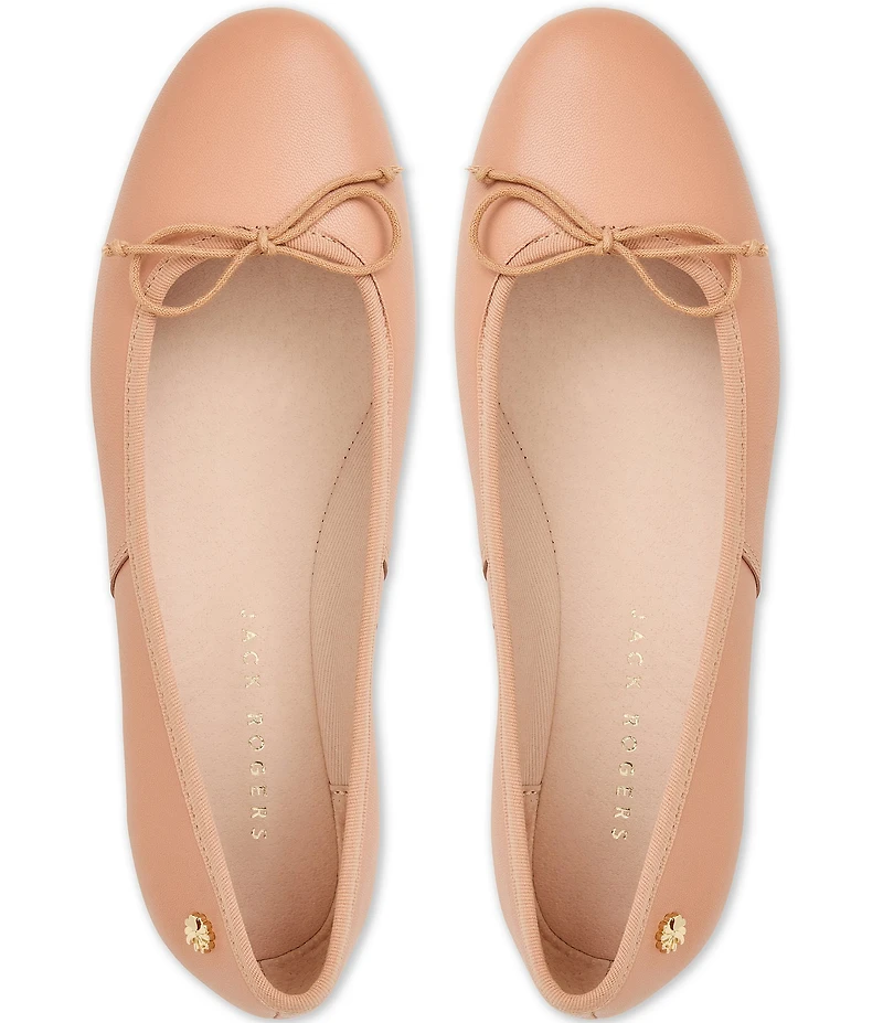 Jack Rogers Bettie Leather Bow Ballet Flats
