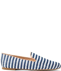Jack Rogers Bradley Striped Raffia Slip On Loafers