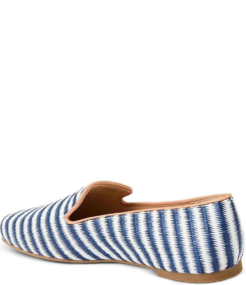 Jack Rogers Bradley Striped Raffia Slip On Loafers