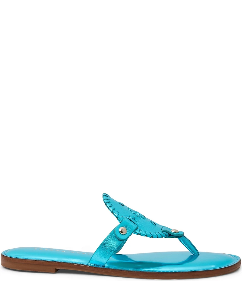Jack Rogers Collins Leather Slip On Thong Sandals