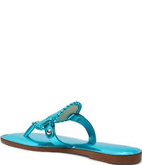 Jack Rogers Collins Leather Slip On Thong Sandals