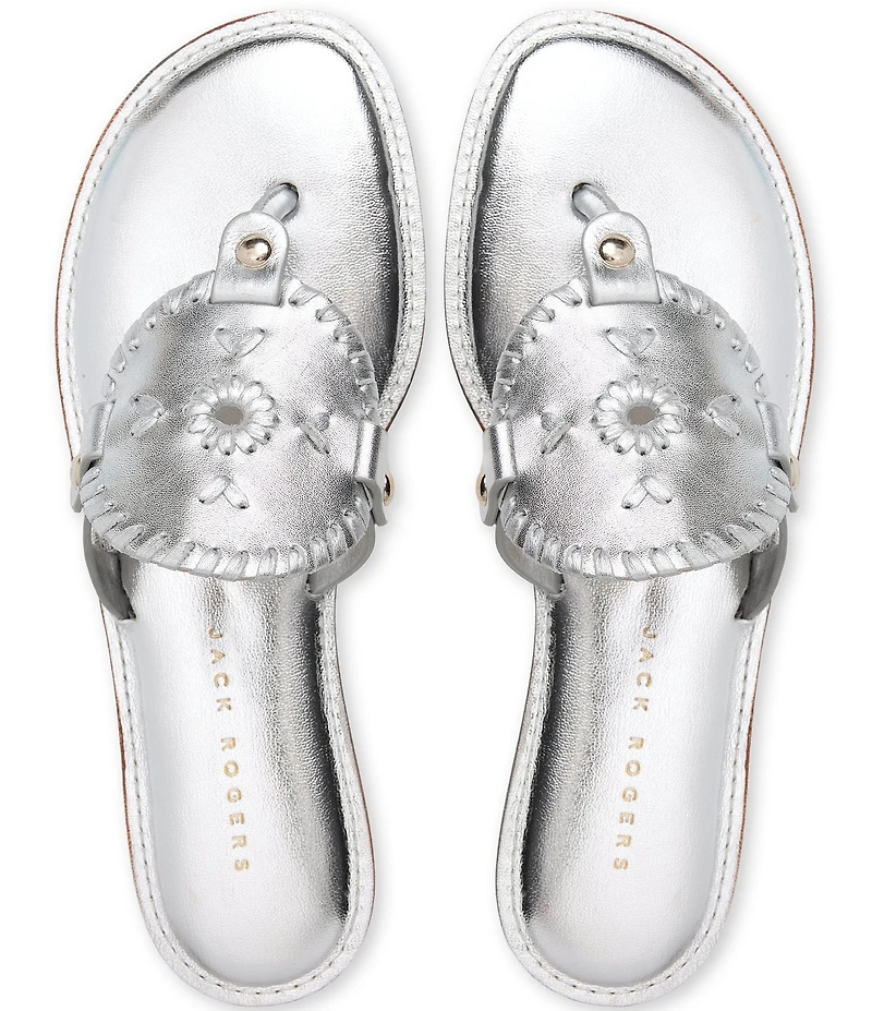 Jack Rogers Collins Leather Slip On Thong Sandals