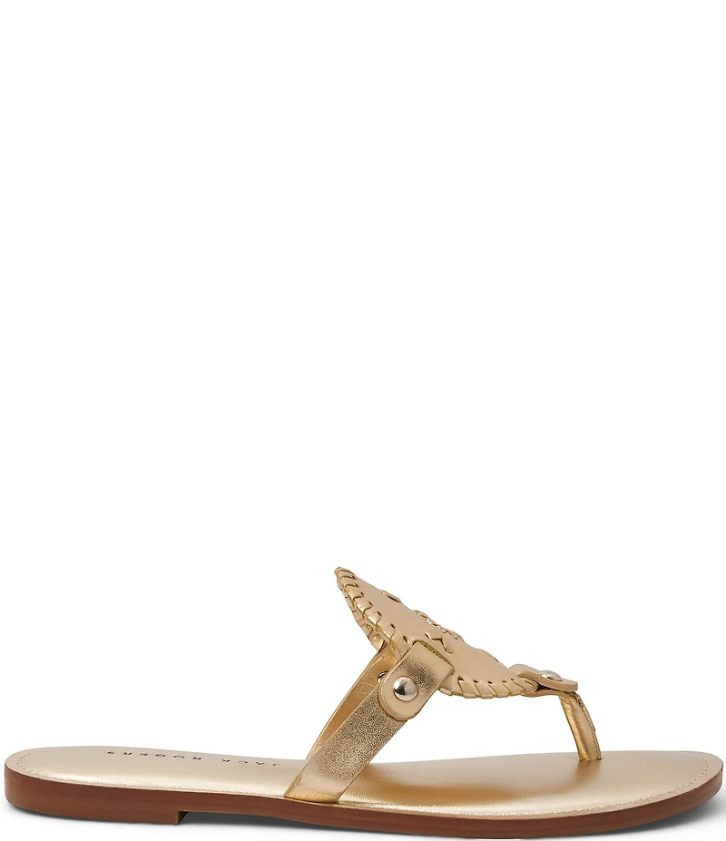 Jack Rogers Collins Leather Slip On Thong Sandals