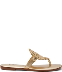 Jack Rogers Collins Leather Slip On Thong Sandals