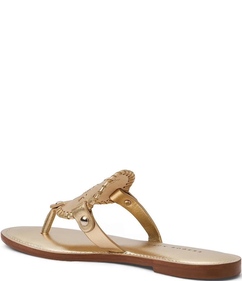 Jack Rogers Collins Leather Slip On Thong Sandals