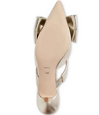 Jack Rogers Cynthia Metallic Leather Bow Detail Dress Mules